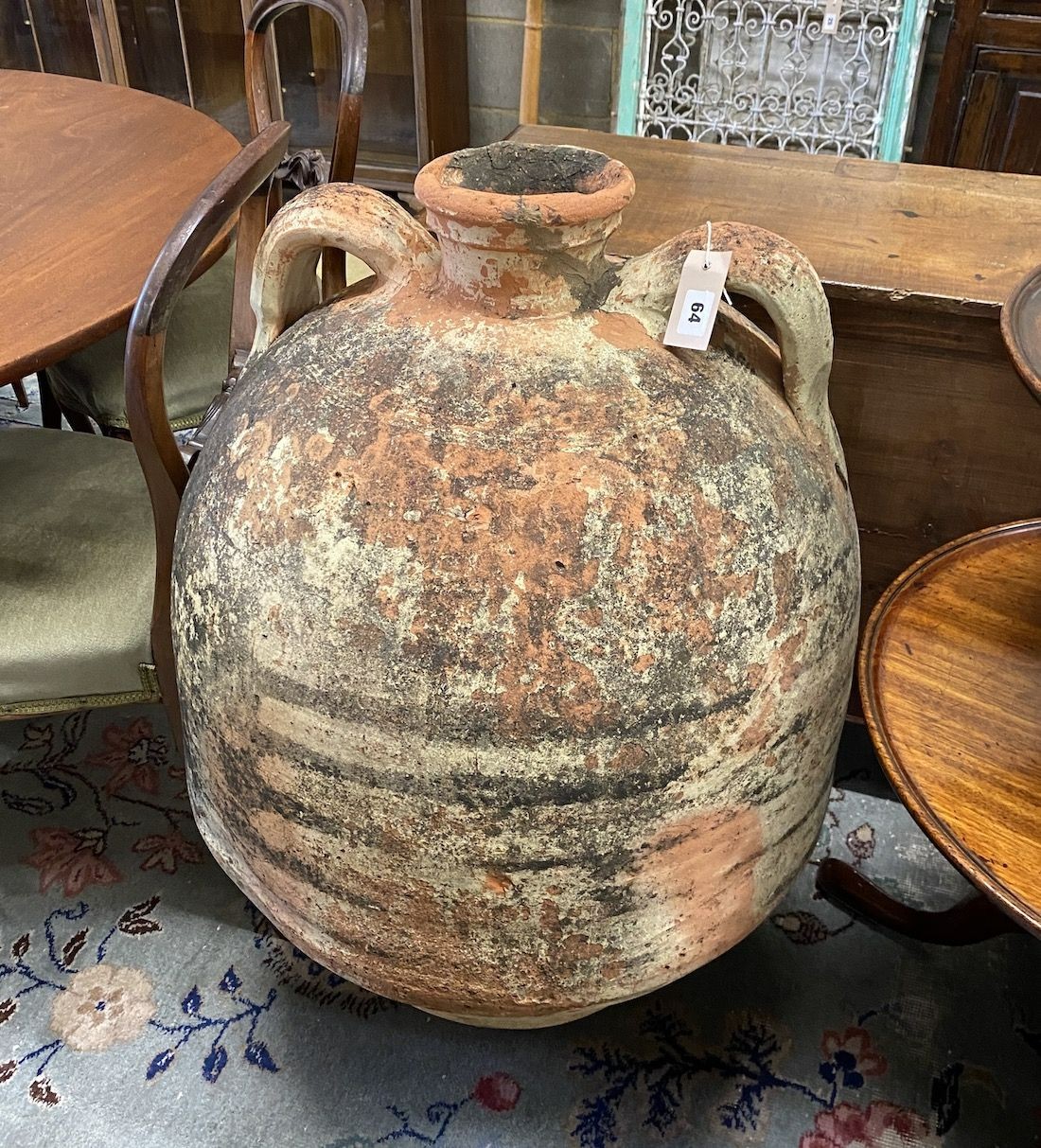 An amphora terracotta oil jar, height 90cm
